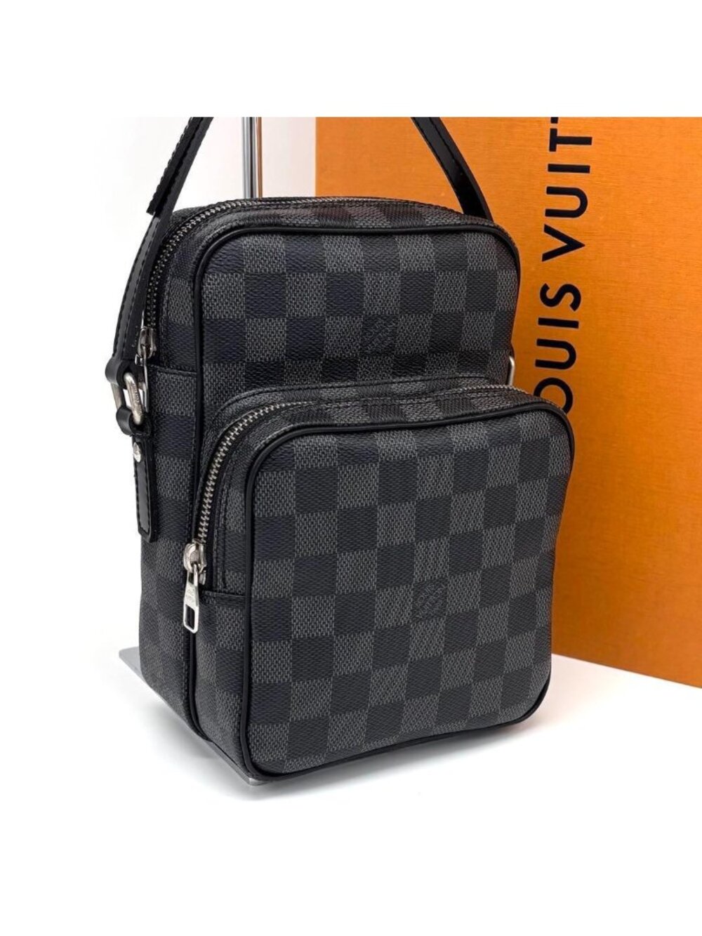 Louis Vuitton Damier Graphite Rem Shoulder Bag Gray